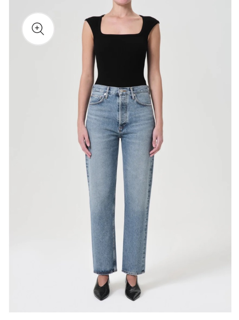 Agolde Light Blue High-Rise Ankle Cropped Jeans